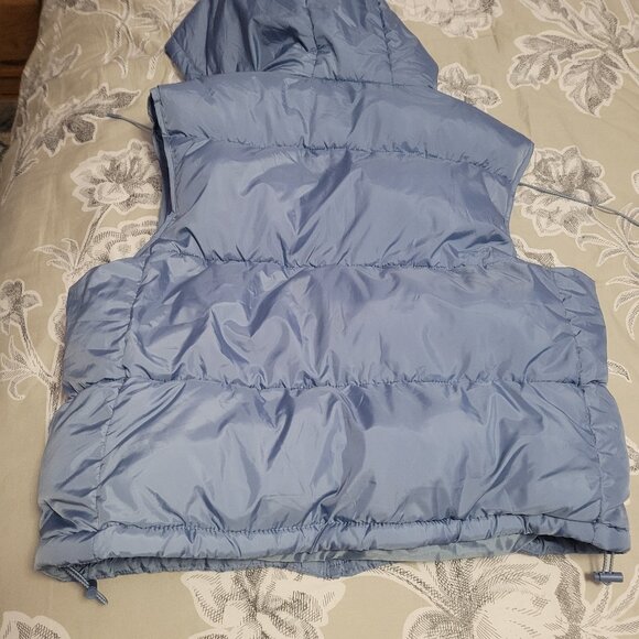 CI SONO Pale Blue Hooded Puffer Zip Vest Juniors Size L = Ladies Medium - Picture 5 of 8
